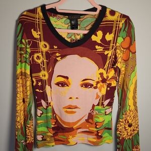 Hayes Spanish knitwear graphic shirt/euro/deadstock/90's